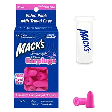 Imagem de Mack's Dreamgirl Protetores de ouvido macios de espuma, 30 pares, rosa – Pequenos alargadores de orelha para dormir, roncar, estudar, eventos altos, viagens e shows