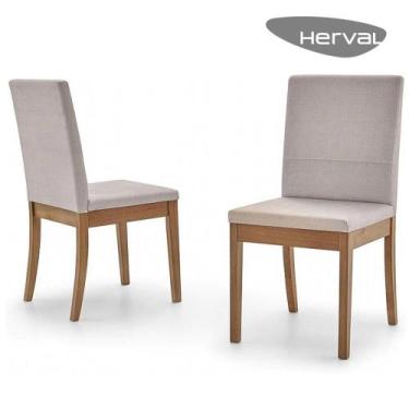 Imagem de Conjunto 8 Cadeiras De Jantar Herval Wood, Desmontáveis, Bege E Amêndo
