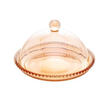 Imagem de Queijeira de Cristal Wolff Gourmet Pearl Âmbar - 20 cm