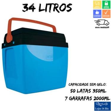 Imagem de Caixa Térmica Cooler 34 Litros Mor Para 50 Latinhas Ou 7 Garrafas Pet
