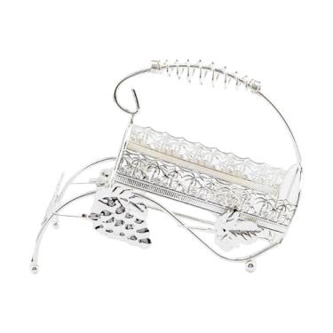 Imagem de Fenteer Suporte para garrafa de vinho, suporte criativo de vinho, ferro, rack de vinho para mesa, para casa, sala de estar, festa, decoração, armazenamento de