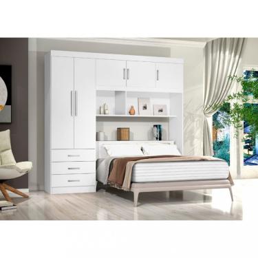 Imagem de Guarda Roupa Casal 5 Portas 3 Gavetas Cancun JeA Móveis - Branco