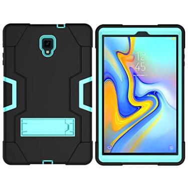 Imagem de QYiD Capa para Galaxy Tab A 10.5 2018, híbrida, à prova de choque, capa robusta de proteção contra quedas construída com suporte para Samsung Galaxy Tab A 10.5 (2018) / SM-T590 / SM-T595 (preto +