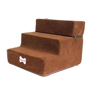 Imagem de Ｂｅｓｇａ Escada de Escadas para Cães, Brinquedos de Escalada Antiderrapantes, Rampa de Design para Sofá, Cama Alta, Cachorro Grande, Marrom escuro