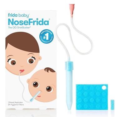 Imagem de Frida Baby Aspirador nasal NoseFrida SnotSucker para bebês, sugador de nariz com 24 filtros extras de higiene