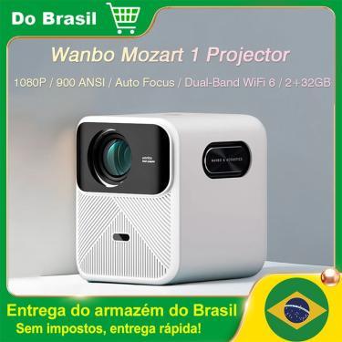 Imagem de (Isento de impostos - enviado do Brasil) Projetor Wanbo Mozart 1 2024 Novo 1080P Full HD 900 ANSI