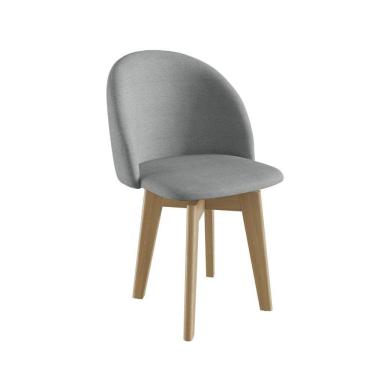 Imagem de Cadeira para Sala de Jantar Ediane Giratória Cinza/Mel