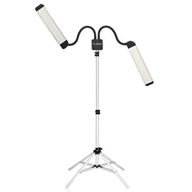 Imagem de Luz de beleza, Dual Arm Light Kit de iluminação LED portátil para extensão de cílios, esteticista, maquiagem, filmagem e fotografia | 5600K Five-Stage Dimming Daylight & Tripé & Phone Holder