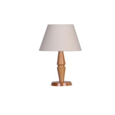 Imagem de Marina Decorações, Abajur Quarto Tradicional Madeira Cúpula De Tecido