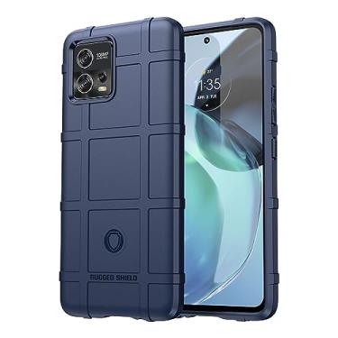Imagem de Capa de celular para Moto G72, fibra de carbono refinada, anti-queda, anti-impressões digitais, proteção total de 360° azul