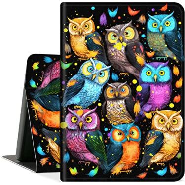 Imagem de Capa para Samsung Tab S8 11 polegadas 2022, capa inteligente de couro PU à prova de choque TPU com suporte dobrável para tablet Galaxy Tab S7 2020 [SM-X700/X706/T870/T875/T878], muitas corujas