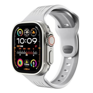 Imagem de LULULOOK Pulseira para Apple Watch, pulseira esportiva para iWatch 49/45/44/42 mm original FMK de borracha macia para iWatch Ultra 2 SE séries 9 8 7 6 5 4 3 2 1