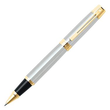 Imagem de Sheaffer 300, cromado escovado, acabamento dourado, esferográfica (E1932751)