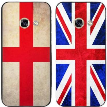 Imagem de 2 peças retrô bandeira do Reino Unido impressa TPU gel silicone capa de telefone traseira para Samsung Galaxy (Galaxy A7 2017)