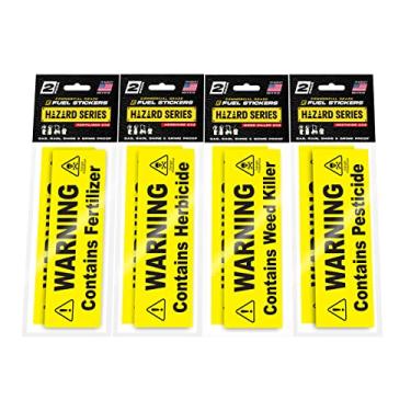 Imagem de Fuel Stickers - Apenas fertilizantes, apenas pesticidas, herbicida apenas - Etiquetas de pulverizador de bomba - Pacote variado - 2 adesivos de cada - 8 no total - Sinalização de etiqueta de aviso