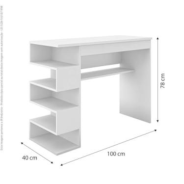 Imagem de Mesa Para Computador Gamer - Escrivaninha Com Nicho (Preto/Branco)