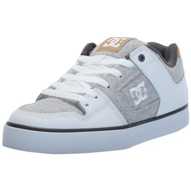 Imagem de DC Tênis masculino casual para skate, Cinza/branco/cinza, 10.5