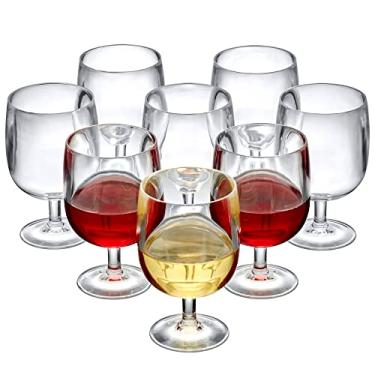 Imagem de Amazing Abby Taças de vinho de acrílico empilháveis de 355 ml (conjunto de 8), taças de vinho de plástico reutilizáveis, livres de BPA e à prova de quebra, perfeitas para atividades ao ar livre, à beira da piscina, acampamento e mais