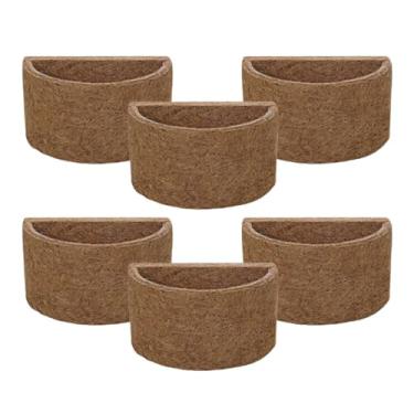 Imagem de Kit 6 Vasos Meia Lua Natural Orgânico Xaxim De Fibra De Coco Meio Vaso Para Jardim Vertical Decorativo Para Samambaia