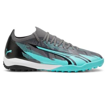 Imagem de PUMA Tênis masculino Ultra Match Rush Turf, Cinza forte/PUMA Branco/Elektro Aqua, 45