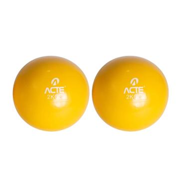 Imagem de Acte, Bola Tonificadora com Peso Adulto Unissex 2Kg T56- Amarelo
