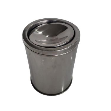 Imagem de Lixeira WC  Inox 20x30 Tampa Giratoria P/ Banheiro Ou Cozinha Chao Bancada