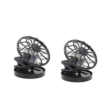 Imagem de Kloware 2 x mini ventilador alimentado por energia solar para acampamento pesca portátil mãos livres