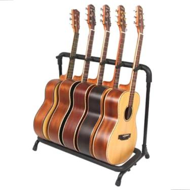 Imagem de Suporte de Chão para 5 Instrumentos Bertô – Estante Rack para Violão, Guitarra, Baixo e Viola – Suporte Musical Reforçado em Metal com Espuma Protetora – Ideal para Palco Estúdio Igreja Loja