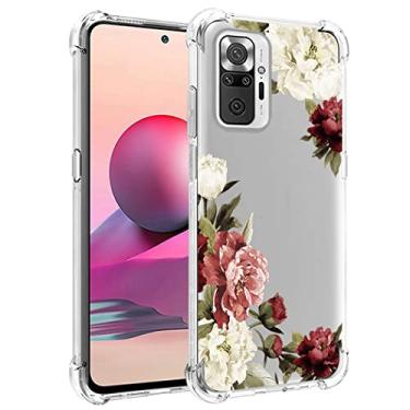 Imagem de Zoeirc Capa para Redmi Note 10 (4G)/Redmi Note 10S M2101K7BG Capa transparente para meninas e mulheres, capa protetora transparente de TPU macio à prova de choque para Xiaomi Redmi Note 10S (flor de