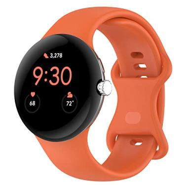 Imagem de Eiavike Pulseira compatível com Google Pixel Watch 3 de 41 mm/Pixel Watch 2/1, de silicone macio, pulseira de substituição para relógio inteligente Google Pixel Watch acessórios