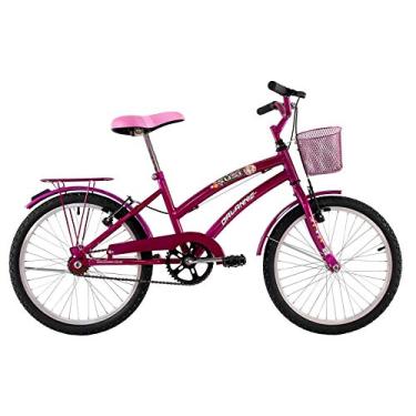 Imagem de Bicicleta Infantil Feminina Aro 20 Susi Rosa Vernis com Paralamas, Bagageiro e Cestinha - Dalannio Bike