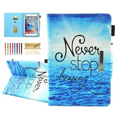 Imagem de Dteck Capa universal para Android 11 12 13 Tablet 10 10+ /Galaxy Tab 9.6 9.7 10.1 10.4 10.5 /Tab M10 10 10.3 polegadas/Fire HD 10 25.7 cm - Capa protetora com suporte de visualização/compartimentos