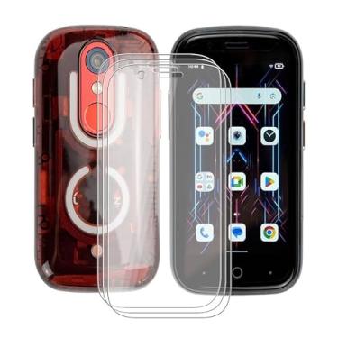 Imagem de HGJTFANY [Pacote com 3] Película protetora de tela Unihertz Jelly Star, alta transparência [dureza 9H] [sem bolhas] para Unihertz Jelly Star (7,6 cm)