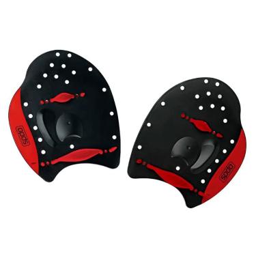 Imagem de Palmar de Natação, Speedo, Power Paddles, Silicone Ajustável com Três Intensidades de Carga, Treino de Braçadas - Vermelho
