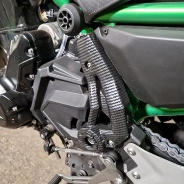 Imagem de Lorababer Motocicleta Z 650 Z-650 Esquerda Direita Durável Moldura Lateral Painel Guarnição Carroceria Protetor para Kawasaki Ninja 650 Z650 17 2018 2019 2020 2021 2022 Acessórios (Aparência de Fibra