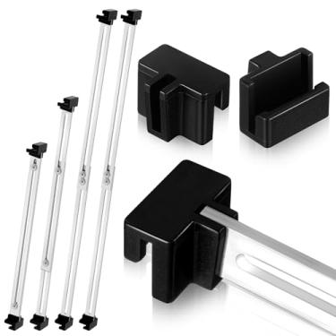 Imagem de Humyoun Conjunto de 12 trilhos de armário de arquivo ajustáveis de metal inclui 8 clipes de trilho de arquivo suspensos, 4 trilhos de arquivo suspensos, divisórias de armário de arquivo, barras de