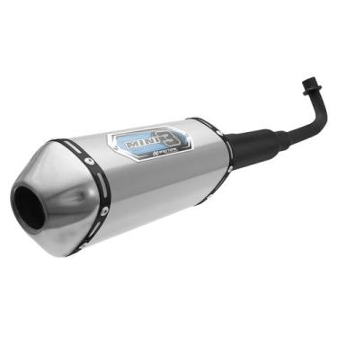 Imagem de Escapamento Pro Tork Mini 3 Biz C-100 2013 À 2015 Curva Preta, PRATA, 