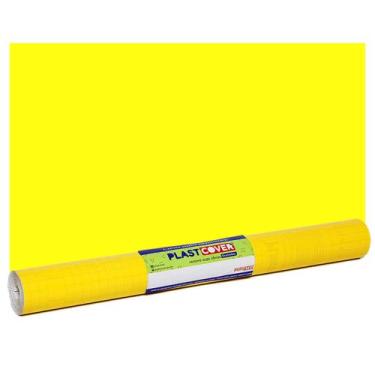 Imagem de Papel Plástico Adesivo 45cm x 10m 80 Micra Plastcover,  Amarelo