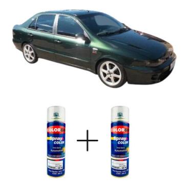 Imagem de Tinta Spray Automotiva Verde Emerald Fiat 300ml + Spray Verniz 300ml -