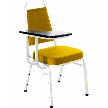 Imagem de Cadeira Universitária Empilhável Linha Hotel Plus Amarelo - Design Off