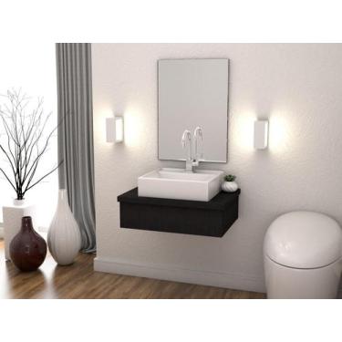 Imagem de Bancada Metrópole 600w 60cm C/cuba Q39 - Compace, Preto Ônix