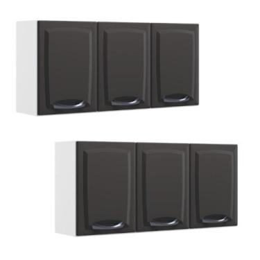 Imagem de Kit 2 Armários Aéreos Multiuso Itatiaia Aço 3 Portas New Premium Cozin