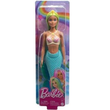 Imagem de Barbie Fantasy Sereias com Cabelo Colorido Azul e Amarelo Mattel HRR02