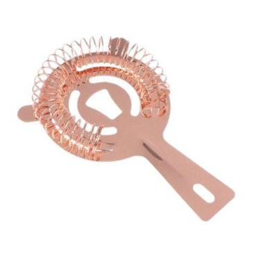 Imagem de Coador Strainer De Gelo Profissional Aço Inox Rose  Barman Bebidas Dri