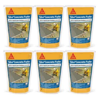 Imagem de Concreto Forte 1 Litro Sika Aditivo Plastificante 6 Unidades