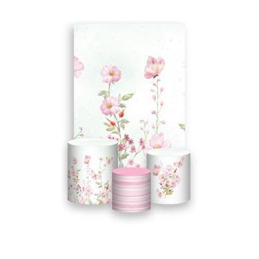 Imagem de Painel De Festa Vertical 1,50 x 2,20 + Trio De Capas Cilindro - Jardim