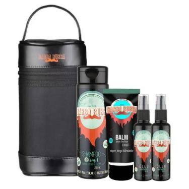 Imagem de Kit Barba Rubra Necessaire, Shampoo 3 em 1, Balm e 02 Óleos