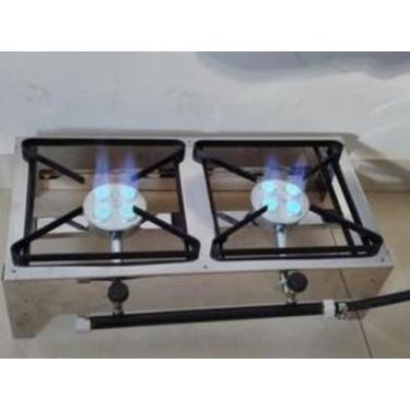 Imagem de Fogão De Mesa Caminhoneiro 2 Bocas Alta Pressão 20x20 itagrelhas