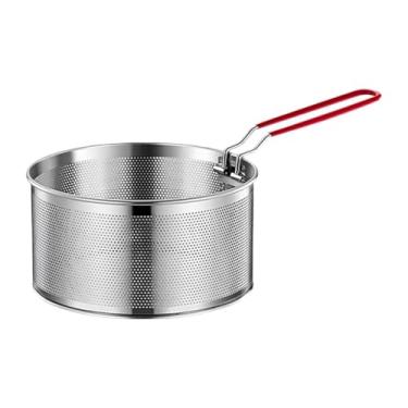 Imagem de SiaBiced Cesta de cozinha em aço inox para fritar alimentos, ideal para massas e anéis de cebola
