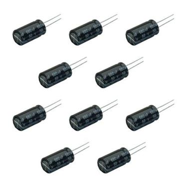 Imagem de 10x Capacitor Eletrolítico 680uf x 50v 105º Kit c/ 10 Peças - CHIPSCE,